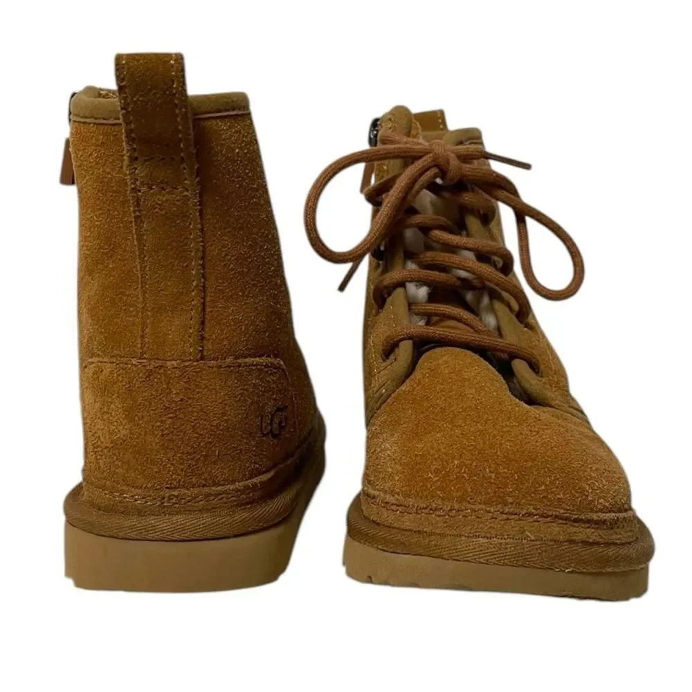 NWOT UGG Kid’s Neumel High Suede Sherpa Zip Chukka Boots 2Y